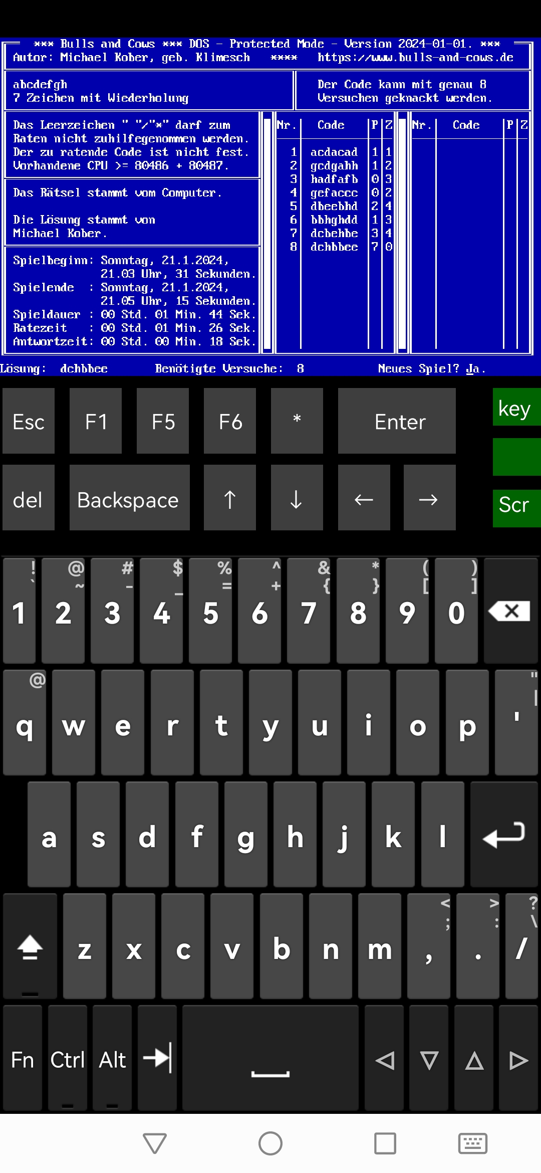 Android Magic DOSBox Hochformat